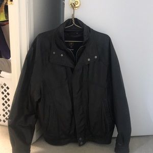 Mens black leather jacket